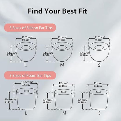 Ear Plugs for Sleeping Noise Cancelling, Reusable Soft Noise Reduction Earplugs for Sleep, Focus, Travel, Work, Motorcycle, Concert with 6 Silicone Ear Tips and 6 Foam Ear Tips - 25-35dB Pink