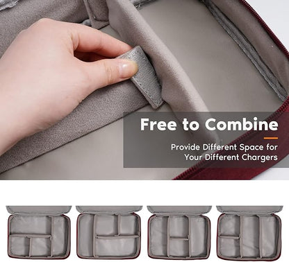 OrgaWise Electronics Organizer, Electronic Accessories Bag Travel Cable Organizer Three-Layer for iPad Mini, Kindle, Hard Drives, Cables, Chargers