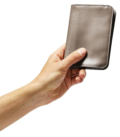 Distil Union Passport Cover+ | RFID-Shielded Premium Full-Grain Leather | Fits Passport, Cards, Cash, and More | Slim Travel Wallet and Organizer (Gray)