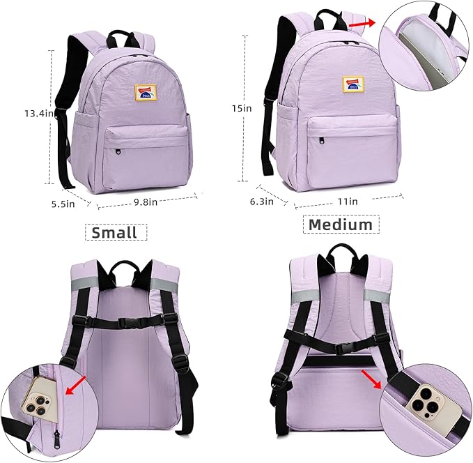 willikiva Kids Backpack for School Boys Girls Teens Toddler Backpack Waterproof Kindergarten Preschool Elementary Bookbag Children Travel Bag(Purple,Small)