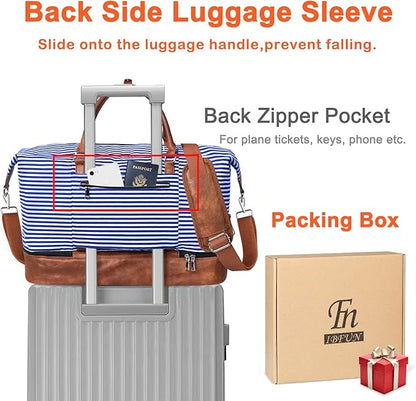 IBFUN Weekender Bags for Women - 21" Travel Duffle with Shoe Compartment - Carry On Overnight Duffel for Weekend Travel & Business Trips, 3PCS