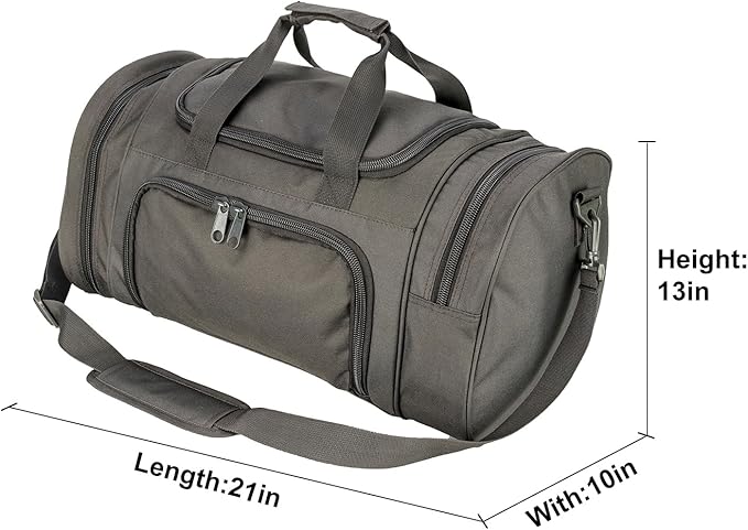 Military Tactical Outdoor Gym Bag Small Duffel Bag with Shoes Compartment for Sports Travel Camping Hunting (A-Grey)