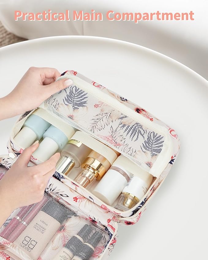 Narwey Small Hanging Travel Toiletry Bag for Women, Travel Bag for Toiletries, Makeup Bag Organizer Cosmetic Bags Make Up Bags for Girls