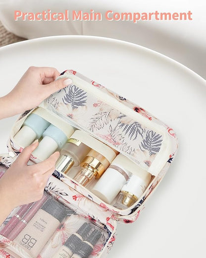 Narwey Small Hanging Travel Toiletry Bag for Women, Travel Bag for Toiletries, Makeup Bag Organizer Cosmetic Bags Make Up Bags for Girls