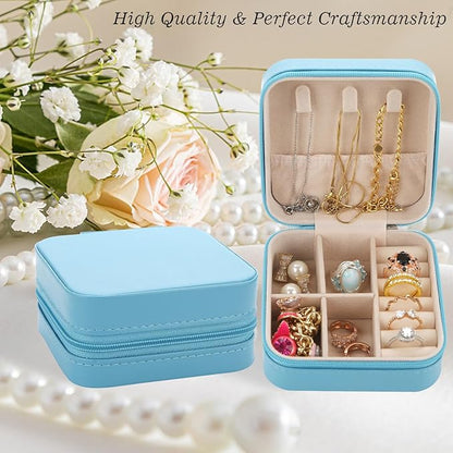 Bridesmaid Proposal Gifts Travel Jewelry Case Organizer - Small Bachelorette Party Box, Mini Storage Organizer for Bridesmaids (8, Sage Green)