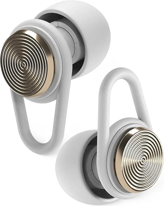 Hears Ear Plugs for Noise Protection - Patented Concert Earplugs, 20dB SNR Sound Reduction, Hypoallergenic Ear Plugs for Sleeping Noise Cancelling with 4 Ear Tip Sizes Included - Gold Haze