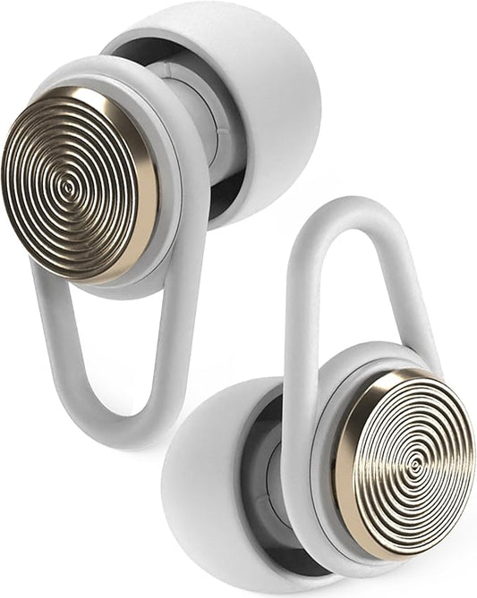 Hears Ear Plugs for Noise Protection - Patented Concert Earplugs, 20dB SNR Sound Reduction, Hypoallergenic Ear Plugs for Sleeping Noise Cancelling with 4 Ear Tip Sizes Included - Gold Haze