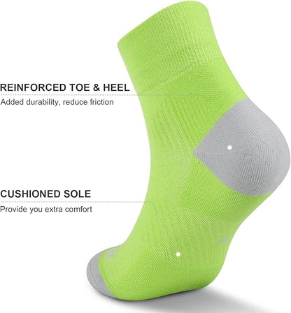 PAPLUS Ankle Compression Socks for Women 6 Pairs, Running Athletic Socks with Arch Support，Plantar Fasciitis Socks