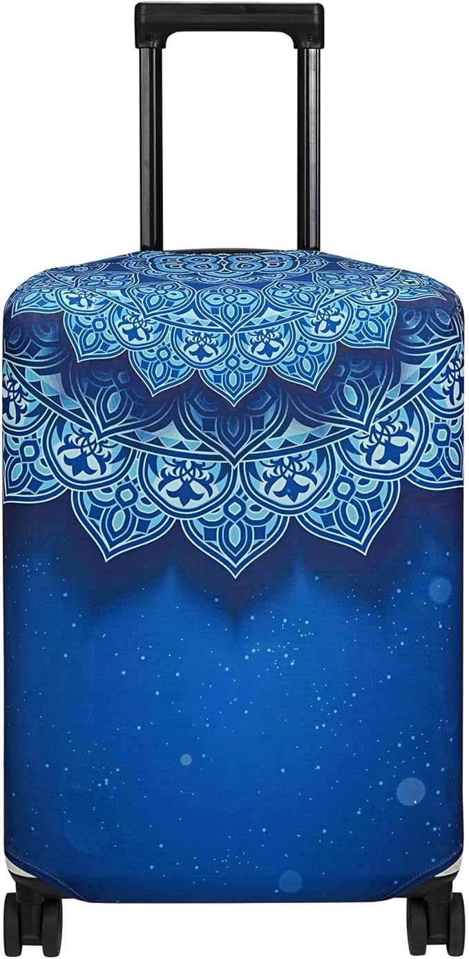 Explore Land Travel Luggage Cover Suitcase Protector Fits 31-32 Inch Case (Blue Violets, XL)
