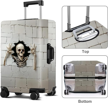 Luggage Cover Washable Suitcase Protector Anti-Scratch,Stretchable Fit for 20-34Inch Luggage Durable Travel Bag Cover with Zipper Closure (Skull, L(fits 28-30Inch suitcase))