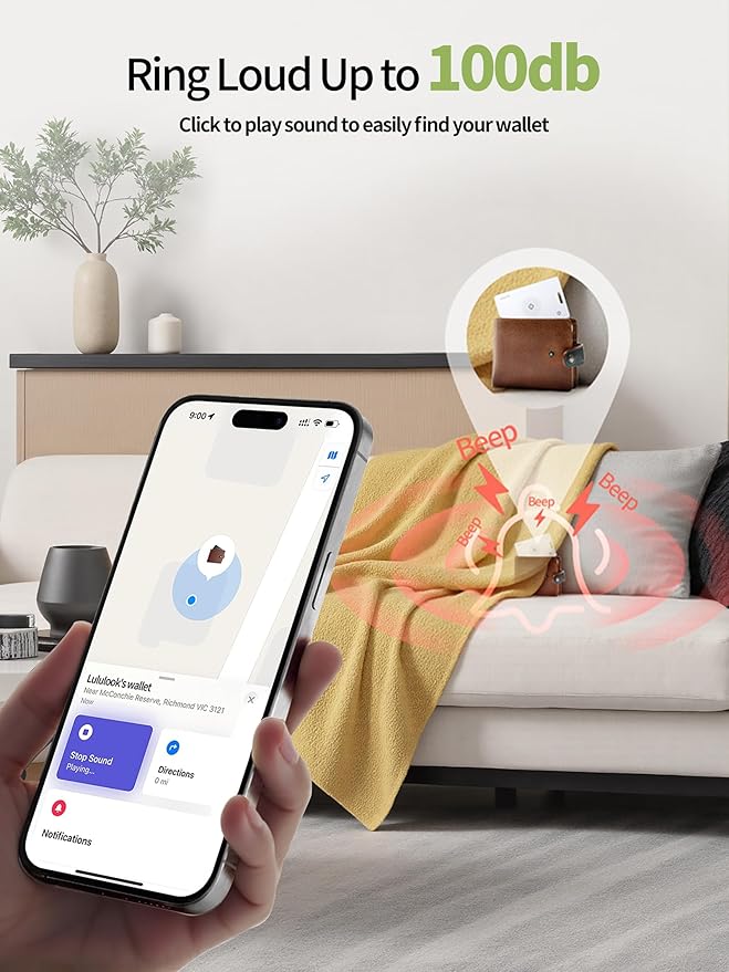LULULOOK Wallet Tracker Card (iOS Only), Ultra Slim Airtag Wallet Works with Apple Find My, Wireless Rechargeable GPS Smartcard Tracker for Luggage, Tags, Passport, Purse, IP68 Waterproof, 3 Pack