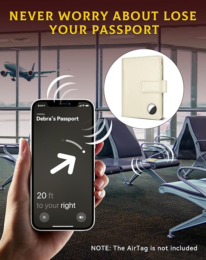 Leather Passport Holder Wallet Cover Case for Women and Men,RFID Blocking,Passport Case,Travel Accessories (White)