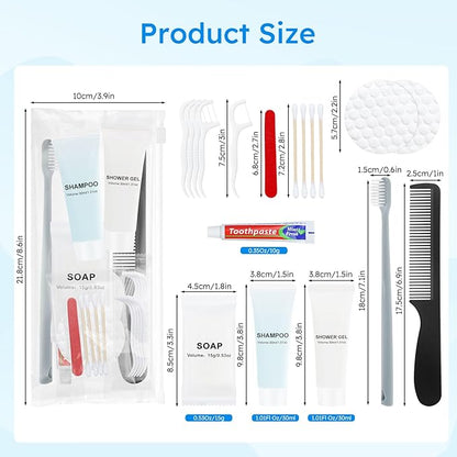 Hygiene Kits and Bulk Convenience Kits Feature Double-Sealed Individual Packaging. Personal Hygiene Kits are Suitable for Hotels, Camping, Home Use, and Travel (50-Pack)