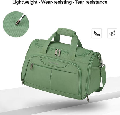 Hanke Underseat Carry On luggage Bags for Travel, Foldable Travel Bags for Women, Soft Lightweight Personal Item Travel Bag Small Carry On Bags for Airplanes, Travel Tote Bags for Women Men. Green