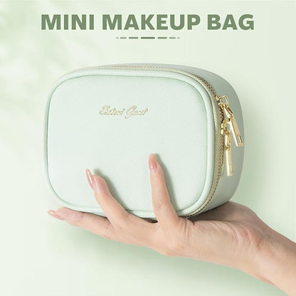 Small Makeup Bag with Led Mirror, Mini Travel Make up Bag 3 Light Modes Adjustable Brightness, for Women Organizer Cosmetic Bag, Portable Travel Train Toiletry Bag, for Pool Parties Work Touch-Ups