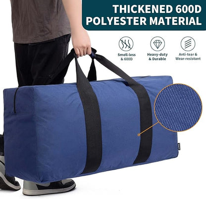 Vorspack Extra Large Duffle Bag for Travel - 100L Duffel Bag for Men Gear Bag for Storage Foldable Weekender Bag for Overnight Camping - Blue