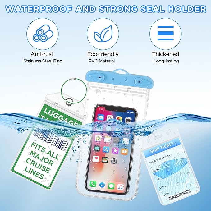 Cruise Ship Essentials, Cruise Must Haves Kits Including Non-Surge Power Strip, Lanyards for Cruise Ship Cards, Luggage Tags, Magnetic Hooks, Clothesline and Clips for All Cruise Lines