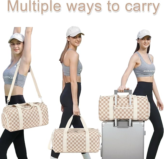 BLUBOON Duffle Bag Girls Kids Cute Gym Bag with Shoes Compartment & Wet Separation Waterproof Sports Overnight Travel Bag