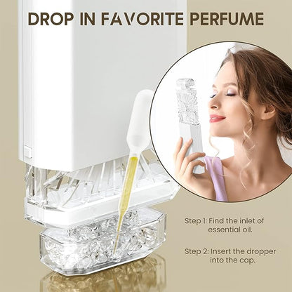 LIGHTDESIRE Handheld Fan with Crystal Stones, Mini Personal Fan Quiet Retractable, Cooling Portable Fan Rechargeable 3 Speeds Mode, Lady Small Fans for Desk Travel Makeup, Best Gifts for Women(White)