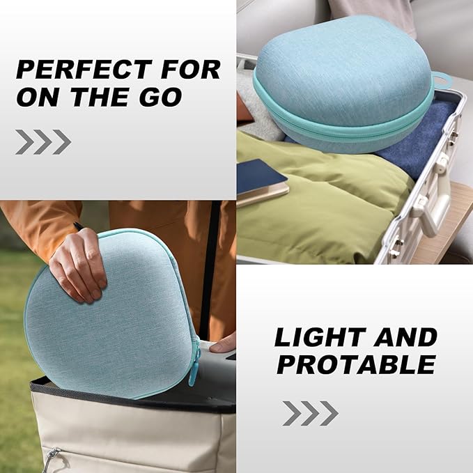 Kids Headphones Case Compatible with iClever BTH12 / BTH20/ BTH26/HS19, JoySpark, Candy Bila, EarFun, MIDOLA, IMYB Foldable Kids Headphones, Mint Green Travel Storage Bag(Case Only)