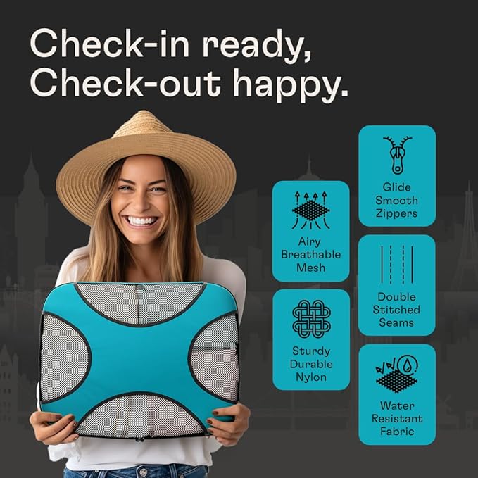 Shacke 6 Set Packing Cubes for Travel - Compression Packing Bags/Travel Organizer - Luggage Organizer Bags for Traveling - Travel Essentials for Women - Cruise Must Haves Packing List