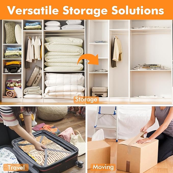 32 Pack Vacuum Storage Bags with Electric Pump Space Saver Bag for Clothes, Mattress, Blanket, Duvets, Pillows, Comforters,Travel