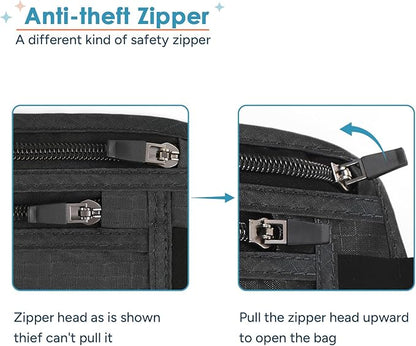 travel inspira Travel Money Belt with Slim Anti-Theft RFID Blocking Passport Holder for Travel Concealed under Clothes for Ultimate Protection of Credit Cards, Cash, Passport & Documents, Black