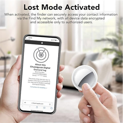 Air Tracker Tags-4 Pack White | Bluetooth Tracker Work with Apple Find My (iOS Only), Smart Tag with Protective Case/Keychain/Lanyard, Item Finder for Luggage/Key/Suitcase, Replaceable Battery