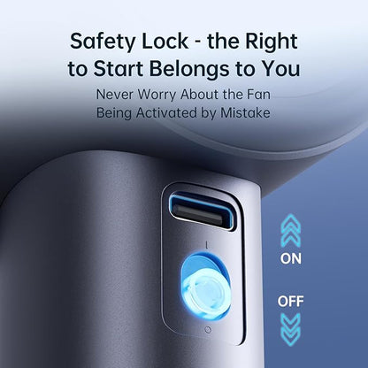 JISULIFE Portable Handheld Fan,Speed(1-100) Adjustable Turbo Mini and 3600mAh Battery Rechargeable Personal Fan,Digital Display,Gifts for Women Men Travel/Camping/Outdoor-Blue