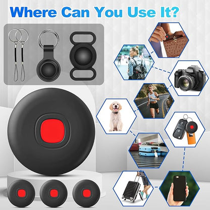 Tracker Tags-4 Pack Android Bluetooth Tracker for Android Tracker Tags, Google's Find Hub App, Item Finder for Android Luggage Tag Tracker, Waterproof Item Locator for Keys, Wallet (Black)