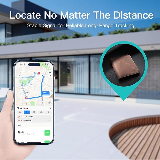 RAINDROPS 2025 Wallet Tracker Card, Ultra-Thin Wallet AirTag Card Works with Apple Find My, Wireless Charging Item Finder for Luggage, Passport, Bags (iOS Only, Black, 2 Pack)