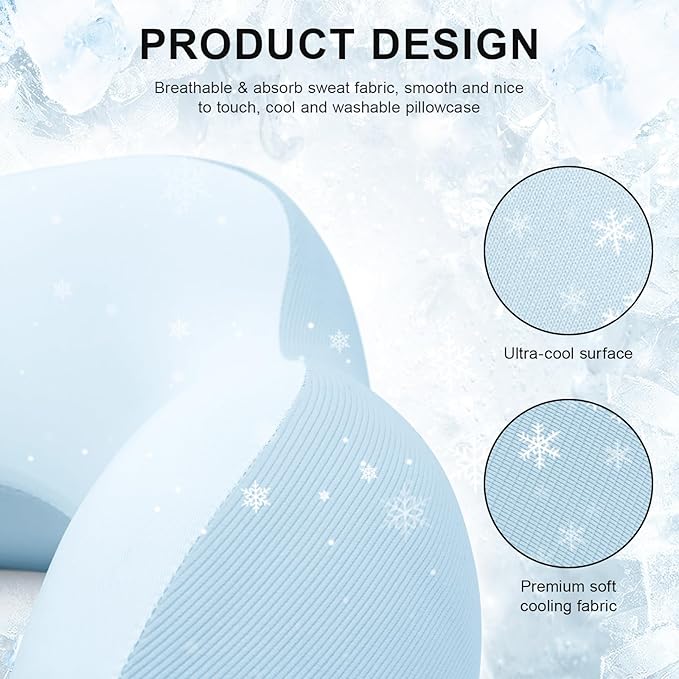 Travel Pillow for Airplane Memory Foam Neck Pillow, Soft & Support Travel Pillow for Travelling, Sleeping Rest, Car, Train and Home Use (Blue)