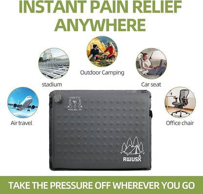 Inflatable Stadium Seat Cushion, Portable Self Inflating Outdoor Seat Cushion for Stadium, Airplane, Travel, Camping, Car & Office