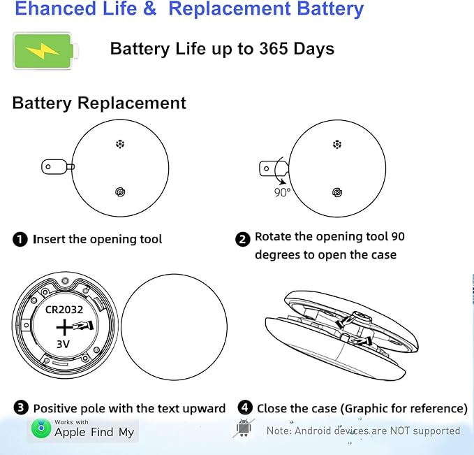 Air Tags: Smart Tracker, Item Finder Works with Apple Find My (iOS Only) App, Tracker Tag Locator for Keys, Luggage, Satchel, Backpack etc. (Not for Android Devices) (Black, 2 Packs)