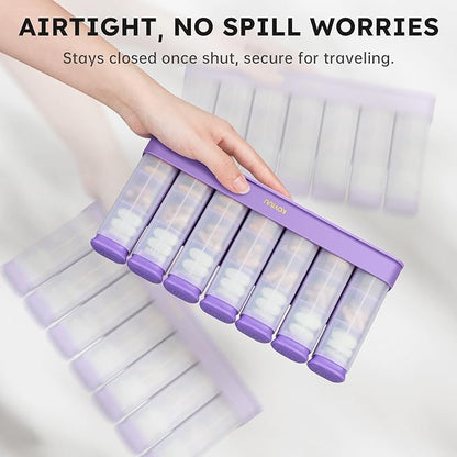 Weekly Pill Organizer 3X a Day, Detachable Pill Box 7 Day, Large 3 Times Daily Pill Case, Travel Pill Container Holder, Week Medication Dispenser Pillbox for Vitamin Supplement Medicine, Purple