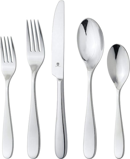 Silverware Set for 4 – 18/10 Stainless Steel Flatware, Mirror Finish, Dishwasher Safe, Heavy-Duty, Rust Resistant, Elegant Cutlery (20-Piece Set, Fidenza)