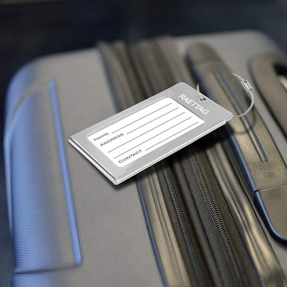Luggage Tags Metal Suitcase Tags Travel Bag ID Identifier Luggage Tag (Silver 6-Pack)