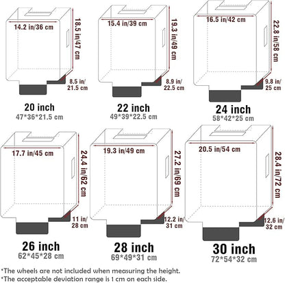 No Disassembly Suitcase Covers for Luggage - 24 Inch Clear Luggage Cover Protector, Red PVC Luggage Protector Suitcase Cover