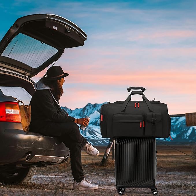 Lyweem Large Duffle Bag Backpack for Travel, 70L Heavy Duty Gym Duffel Bag with Shoes Compartment for Men & Women, Weekender Overnight Sports Backpack for Traveling