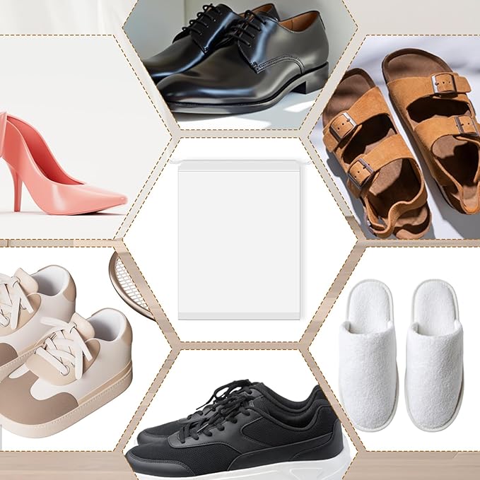 100 Pack Plastic Drawstring Bags Large Clear Shoe Bags for Storage Waterproof Dustproof Portable Shoe Storage with Rope for Packing,Men and Women, 15.7 x 11.8 inches