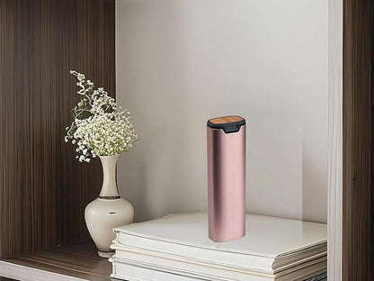 7 Day Pills Organizer Stylish Aluminum and Wood Weekly Pill Box for Medicine, Vitamins, and Supplements. Sleek, Durable & Compact Travel Case. (Pink)