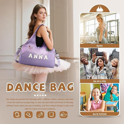 Personalized Duffel Bag Custom Sport Gym Travel Bags Embroidered Name Text Customized Dry Wet Separated Weekend Waterproof Bag for Women Men (C-Purple)