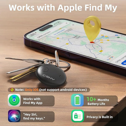 Esky Air Tracker Tags-4 Pack, Bluetooth Smart Luggage Tracker Works with Apple Find My APP (iOS Only, Not for Android), Key Finder and Item Locator for Luggage, Backpack, Suitcases, Wallet