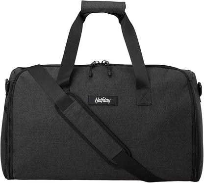 Halfday Convertible 2-in-1 Garment Duffel Weekender Bag 40L | Wrinkle-Free Travel, Hanging Suit Compartment, Shoe Pockets, Trolley Sleeve. Durable & Water-Resistant Carry-On, Shadow