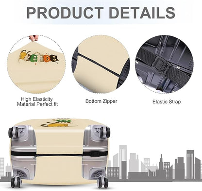 ANNA QUEEN Stacked Cute Cats Luggage Cover, Fun Cat Pile Design, Stretchable, Washable Travel Protector for 24-26 Inch Suitcases