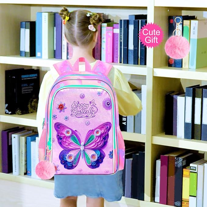 WZLVO 3PCS Kids Backpack for Girls, Unicorn Dinosaur Animal Prechool Elementary Kindergarten School Bookbag with Lunch Box