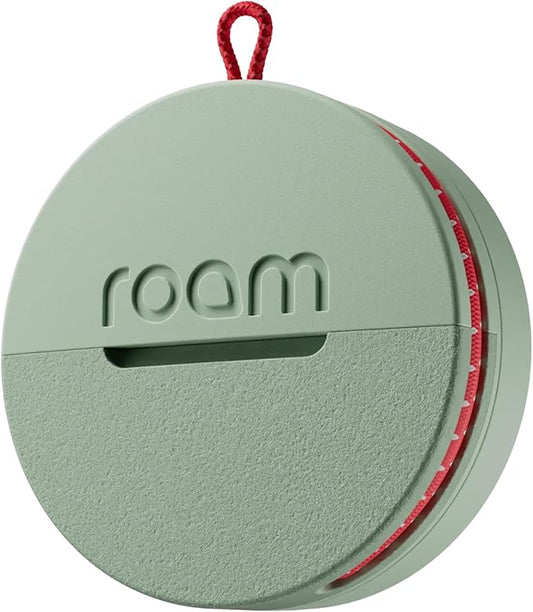 Roam Smart Tracker | Family-Friendly Eco Tracker for Keys, Bags & Kids’ Gear | Works with iOS & Android | Built-in Strap, QR Lost & Found | Replaceable Battery | No Extra App | 1-Pack, Green