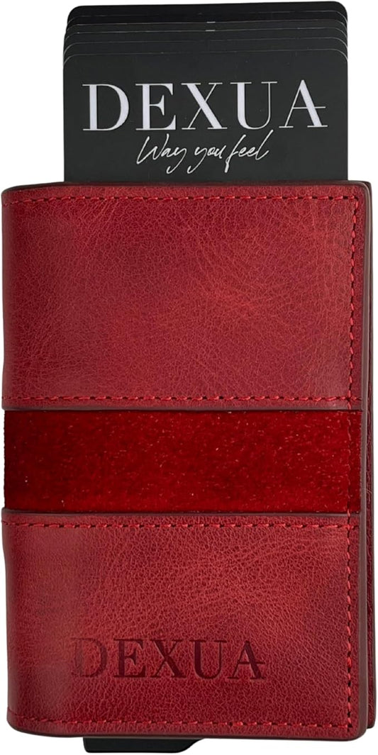 Mens Wallet, Premium Leather Slim Wallet, RFID Blocking Pop-Up Card Holder, Extra Credit Card Slots, Cash Slot, Magnetic Closure, Christmas Gift Ready Gift Box Included