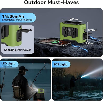 AMACOOL 14500mAh Portable Waist Fan, Strong Wind Power for Full Body Cooling Shirt Fan, 5 Speed Wearable Belt Clip on Fans, Battery Operated Personal Neck Fans, for Outdoor Work Camping Travel