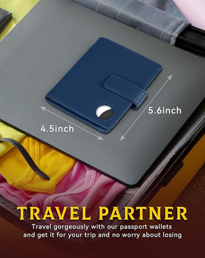 Passport Holder Wallet Cover Case for Women and Men,RFID Blocking,Passport Case,Travel Accessories (Navy Blue)